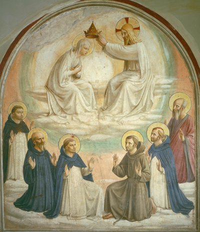 Le Couronnement de la Vierge, avec les saints Thomas, Benoît, Dominique, François, Pierre le Martyr et Paul, 1442 - Fra Angelico